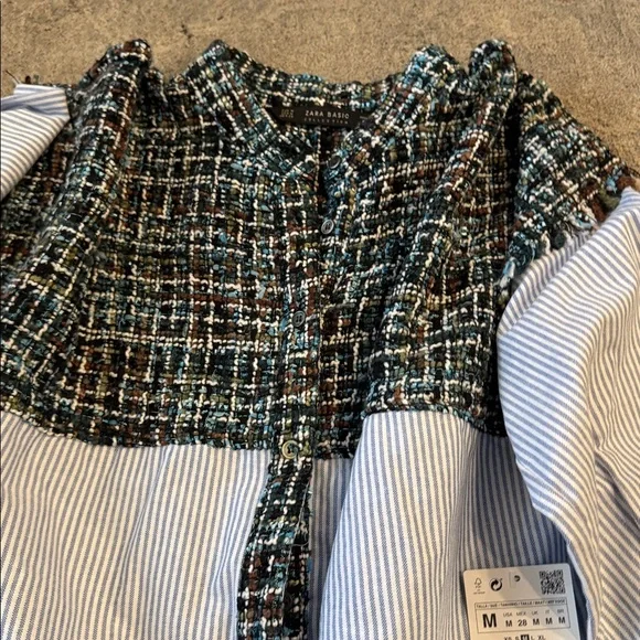 Zara Blue and White Striped Shirt - Picture 3 of 3